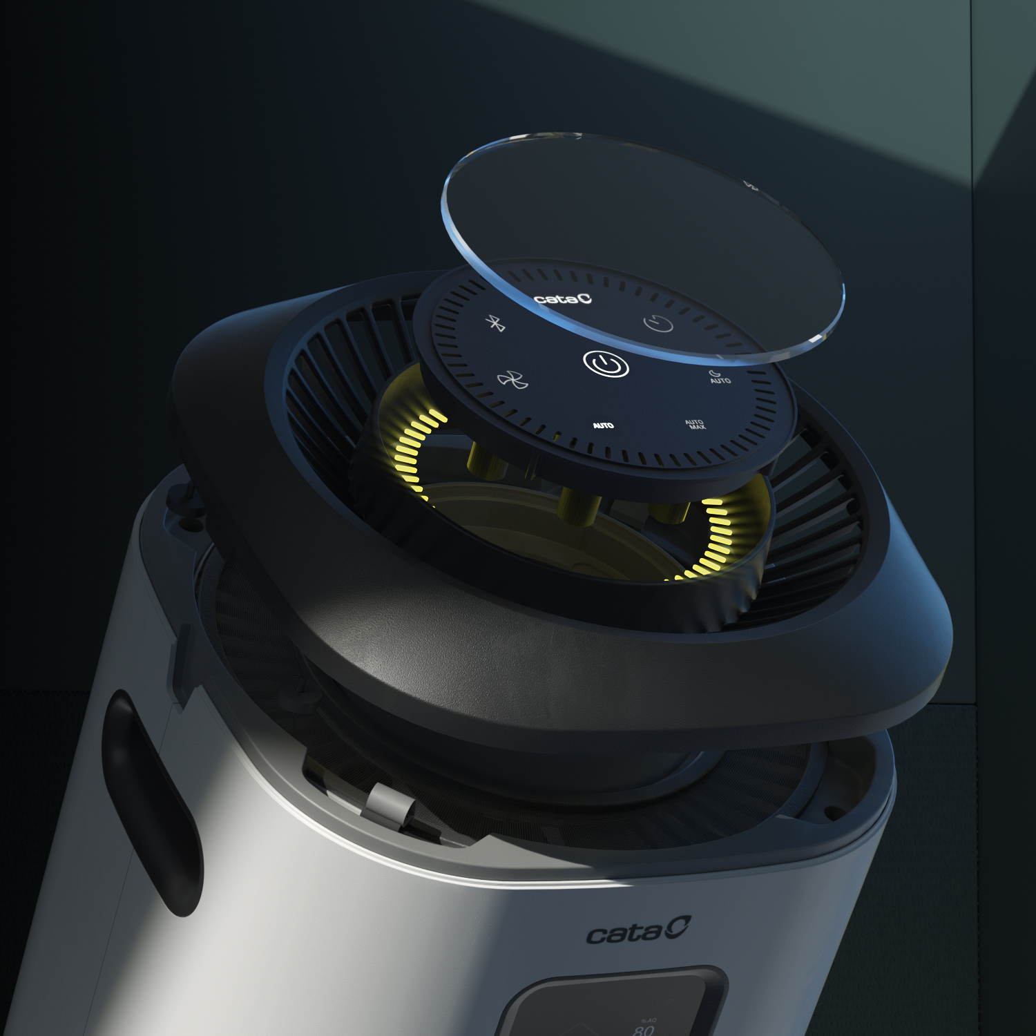 Rendering of a high quality detail on an air purifier - Technician specialized in 3D product modeling and animation